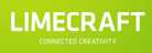 Logo van Limecraft in witte letters op een limoengroene achtergrond. Daaronder de slogan connected creativity.